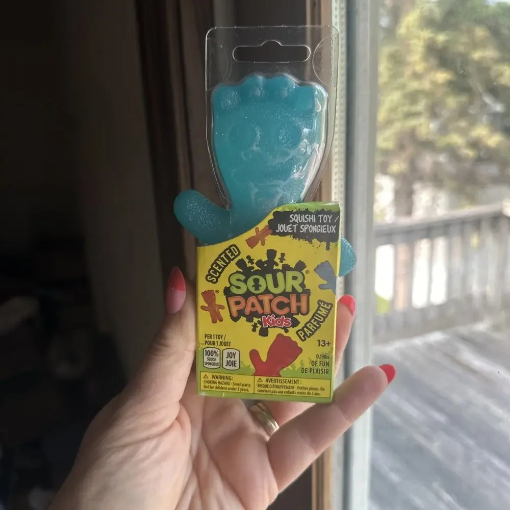 NEW SCENTED SOUR PATCH KIDS SQUISH TOY SQUISHY Blue Raspberry SCENT Smell 5”
